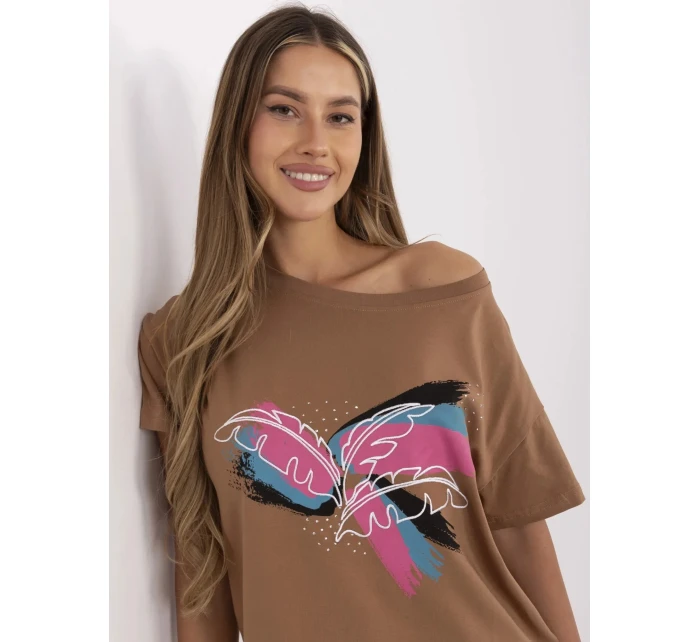 Tričko CLM TS 1019.79 světle hnědé