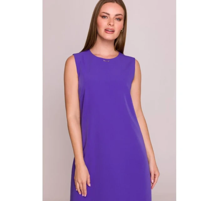 S408 Šaty bez rukávů - fialové