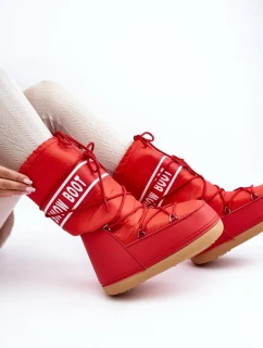 Dámské červené vysoké boty do sněhu model 20033061 - Kesi