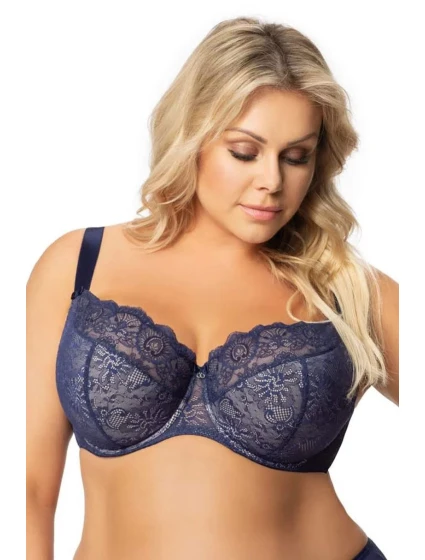 Polovyztužená dámská podprsenka tm. modrá model 20764045 - Gorsenia Polovyztužená dámská podprsenka tm. modrá model 20764045 - Gorsenia