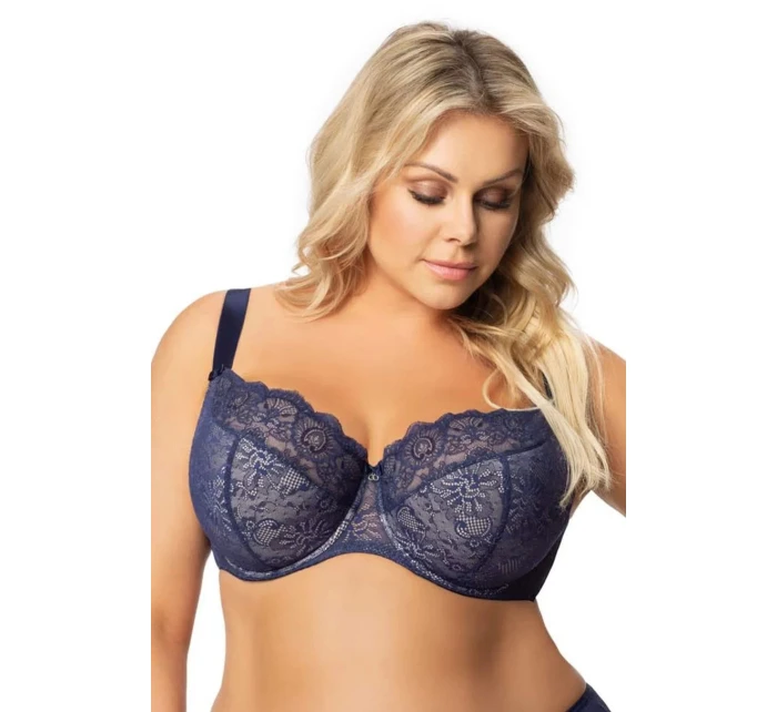 Polovyztužená dámská podprsenka tm. modrá model 20764045 - Gorsenia Polovyztužená dámská podprsenka tm. modrá model 20764045 - Gorsenia