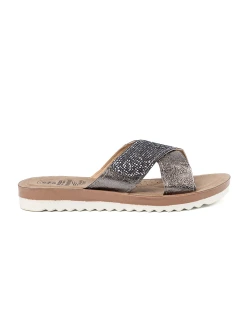 Praktické dámské stříbrné  nazouváky na klínku