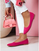 Dámské semišové baleríny s plochým podpatkem GLAMINO fuchsiová FashionStreet ZY0683