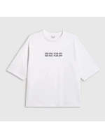 Dámské tričko oversize s potiskem model 21736491 dámské - 4F Dámské tričko oversize s potiskem model 21736491 dámské - 4F