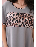 Šaty s leopardím potiskem šedý