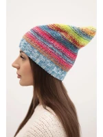 Čepice s fleecem Krystyna K207 neonově zelená+morská