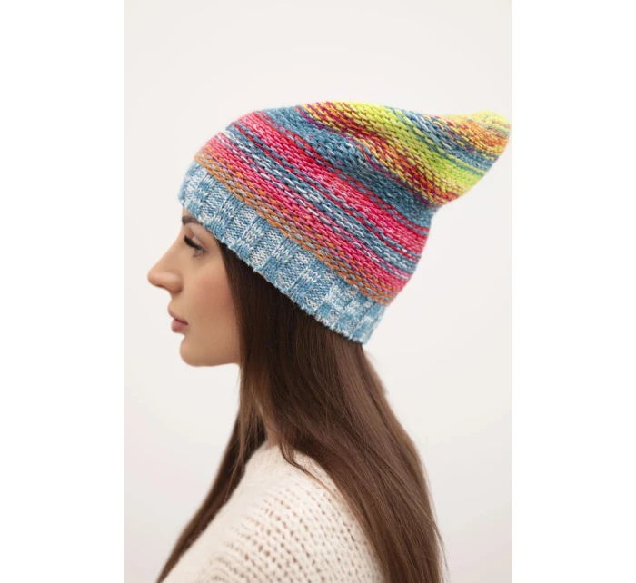 Čepice s fleecem Krystyna K207 neonově zelená+morská