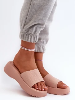 Dámské sandály na platformě a klínu růžové model 21666117 - Boto