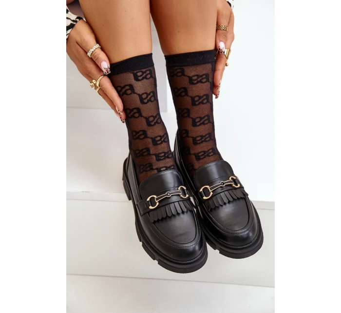 Dámské Mokasíny S Ozdobou Eko Kůže Černé model 21670538 - Boto