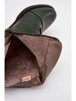 Zateplené dámské boty na plochém podpatku zelené Labise Zateplené dámské boty na plochém podpatku zelené Labise