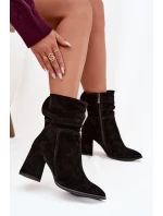 Kozačky z přírodního semiše vyhřívané na podpatku s Černé model 21718472 - Zazoo Kozačky z přírodního semiše vyhřívané na podpatku s Černé model 21718472 - Zazoo