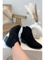 Dámské perforované boty na podpatku Černé model 21961086 - S.Barski Dámské perforované boty na podpatku Černé model 21961086 - S.Barski