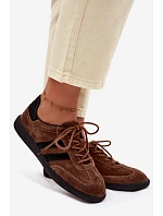 Kožené semišové dámské tenisky hnědé model 22100244 - Boto Kožené semišové dámské tenisky hnědé model 22100244 - Boto