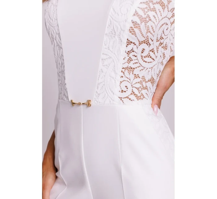 M866 Kombinéza s krajkovými panely - ecru M866 Kombinéza s krajkovými panely - ecru