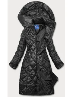 DŁUGA KURTKA PIKOWANA DAMSKA CZARNA model 21244308 - Ann Gissy