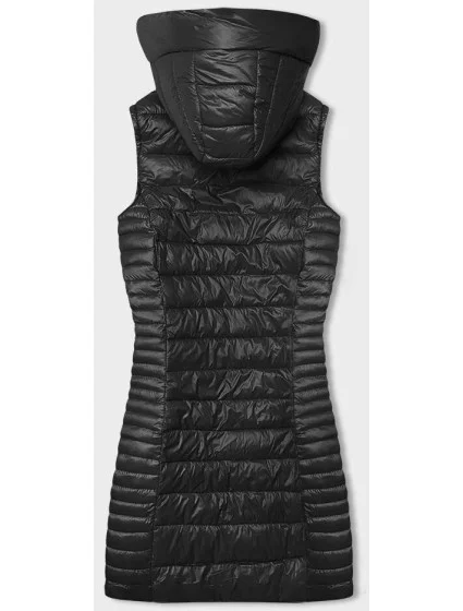 Černá prošívaná vesta s kapucí model 18934674 - J.STYLE Černá prošívaná vesta s kapucí model 18934674 - J.STYLE
