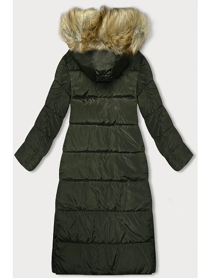 Dlouhá dámská zimní bunda v khaki barvě model 21246585 - MELYA MELODY