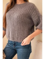 Dámský svetr z mohairu s krátkým rukávem fango Dámský svetr z mohairu s krátkým rukávem fango