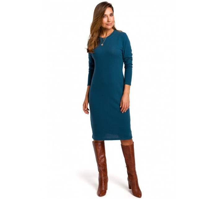 Svetrové šaty s dlouhými rukávy  modré model 18002180 - STYLOVE
