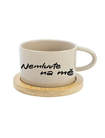 NEMLUVTE NA MĚ - krémový hrníček makronka 200 ml NEMLUVTE NA MĚ - krémový hrníček makronka 200 ml