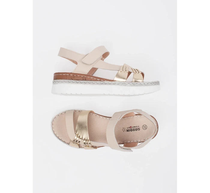 Trendy dámské hnědé  sandály platforma