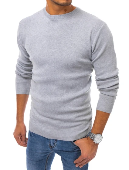 Pánský světle šedý svetr FashionStreet WX1715 Pánský světle šedý svetr FashionStreet WX1715