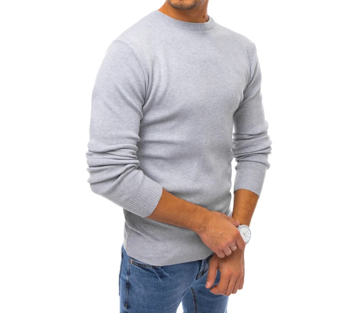 Pánský světle šedý svetr FashionStreet WX1715 Pánský světle šedý svetr FashionStreet WX1715