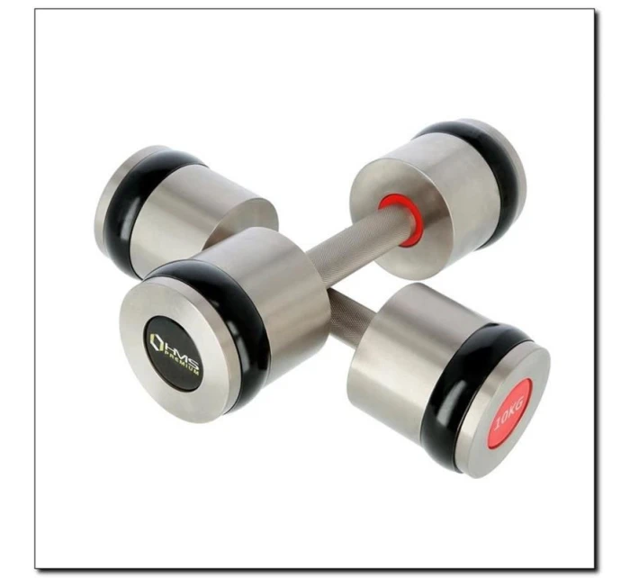 Chromové činky 2x10 kg silikonové prvky HMS HH10