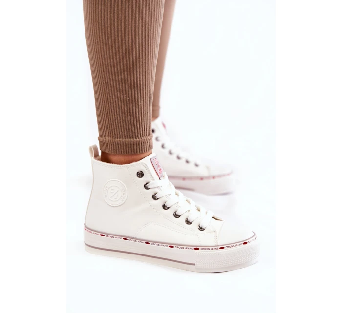 Dámské vysoké Zateplené tenisky Cross Jeans KK2R4044C Bílé
