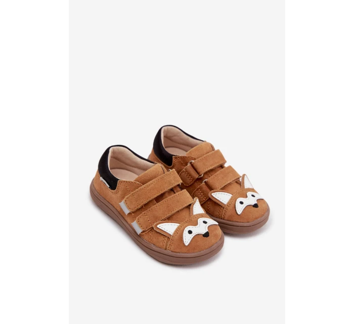 Kožené polobotky Barefoot dětské s motivem  světle hnědé model 21958958 - Bartek S.A.