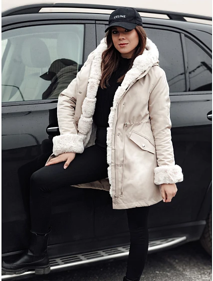 Kurtka zimowa damska parka ARCTIC beżowa FashionStreet TY4767 Kurtka zimowa damska parka ARCTIC beżowa FashionStreet TY4767