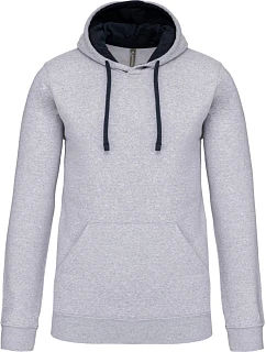 Kariban K 446 Kontrastní mikina s kapucí 20.K446 oxford grey/navy