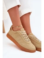 Dámské Semišové Sneakers Big Star RR274849 HI-POLY SYSTEM Béžové Dámské Semišové Sneakers Big Star RR274849 HI-POLY SYSTEM Béžové