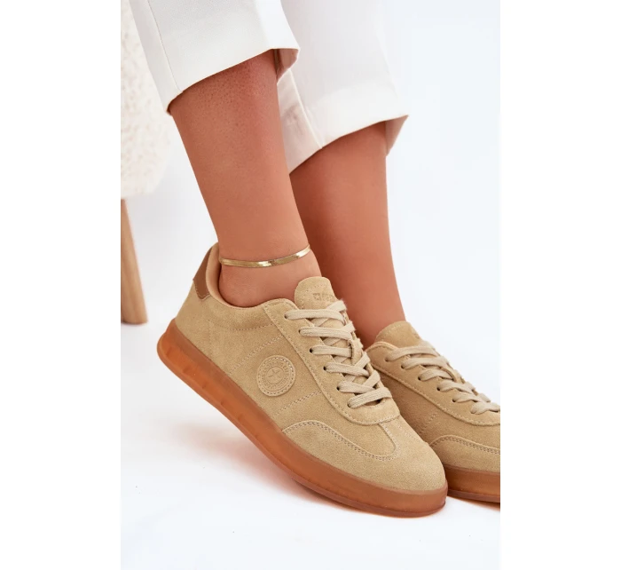 Dámské Semišové Sneakers Big Star RR274849 HI-POLY SYSTEM Béžové Dámské Semišové Sneakers Big Star RR274849 HI-POLY SYSTEM Béžové