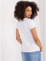 Bílé tričko s nášivkami BASIC FEEL GOOD