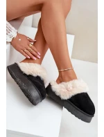 Dámské sněhule na silné podrážce s kožíškem černé Doriola