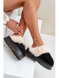 Dámské sněhule na silné podrážce s kožíškem černé Doriola