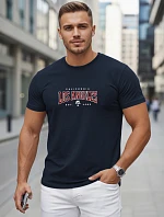 Pánské bavlněné tričko s nápisem, tmavě modré, FashionStreet NX5136R