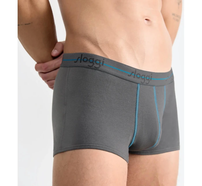 Pánské boxerky Start Hipster C2P box - BROWN - LIGHT COMBINATION - šedá- černá M003 - SLOGGI Pánské boxerky Start Hipster C2P box - BROWN - LIGHT COMBINATION - šedá- černá M003 - SLOGGI