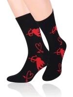Vzorované pánské ponožky Steven art.136 Srdíčka