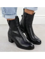 Dámské kozačky s podpatkem zateplené černé model 21905135 - VINCEZA