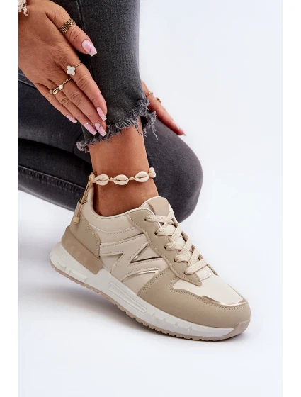 Dámské tenisky z ekokože béžové model 21657585 - Boto Dámské tenisky z ekokože béžové model 21657585 - Boto
