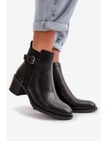 Dámské zimní zateplené boty na podpatku s přezkou Černé Nevillira Dámské zimní zateplené boty na podpatku s přezkou Černé Nevillira