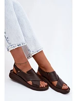 Zazoo 40392 Kožené dámské sandály čokoládové