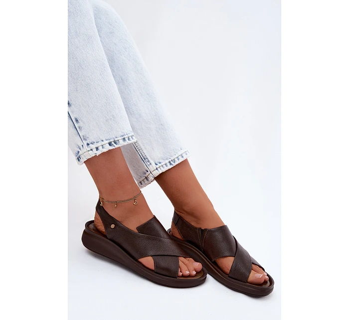 Zazoo 40392 Kožené dámské sandály čokoládové