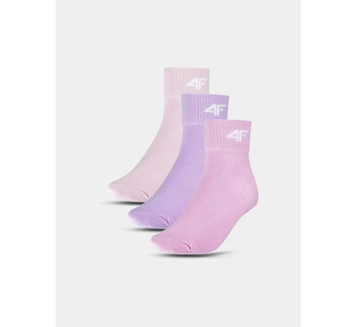 Dívčí ponožky casual nad kotník (3 Pack) 4F - multibarevné Dívčí ponožky casual nad kotník (3 Pack) 4F - multibarevné