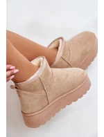 Dámské sněhové boty na platformě 20216-F Světle béžová - Xamella Dámské sněhové boty na platformě 20216-F Světle béžová - Xamella