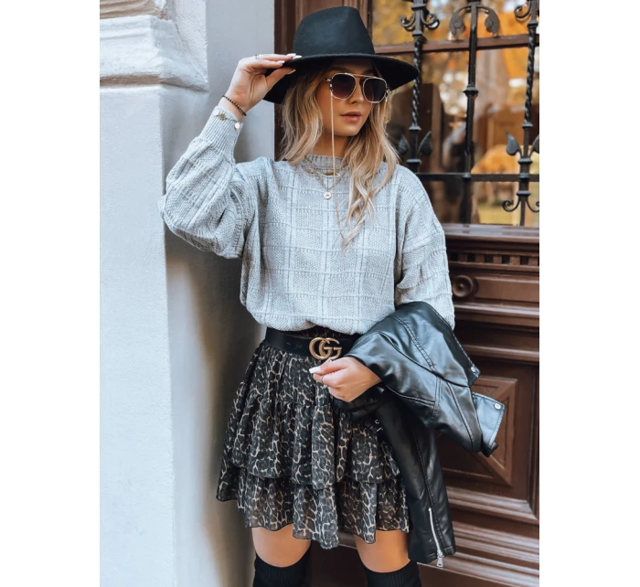 Dámský oversize svetr SKYLARK šedý FashionStreet MY2130