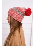 Pola fleecová čepice K267 červená+světle béžová Pola fleecová čepice K267 červená+světle béžová