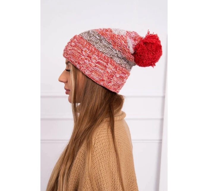 Pola fleecová čepice K267 červená+světle béžová Pola fleecová čepice K267 červená+světle béžová